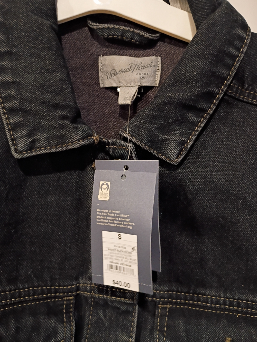 Universal Thread Small "Washed Black" Denim Jacket - Picture 2 of 3